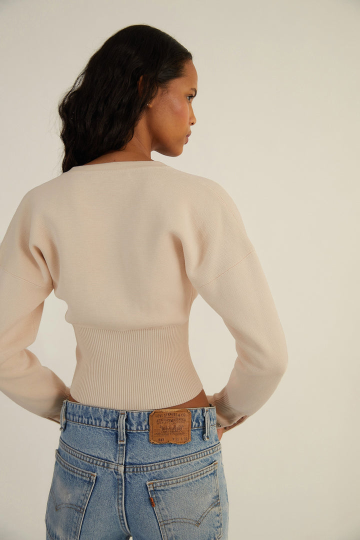 Women's Fitted Cropped Button-Up Cardigan
