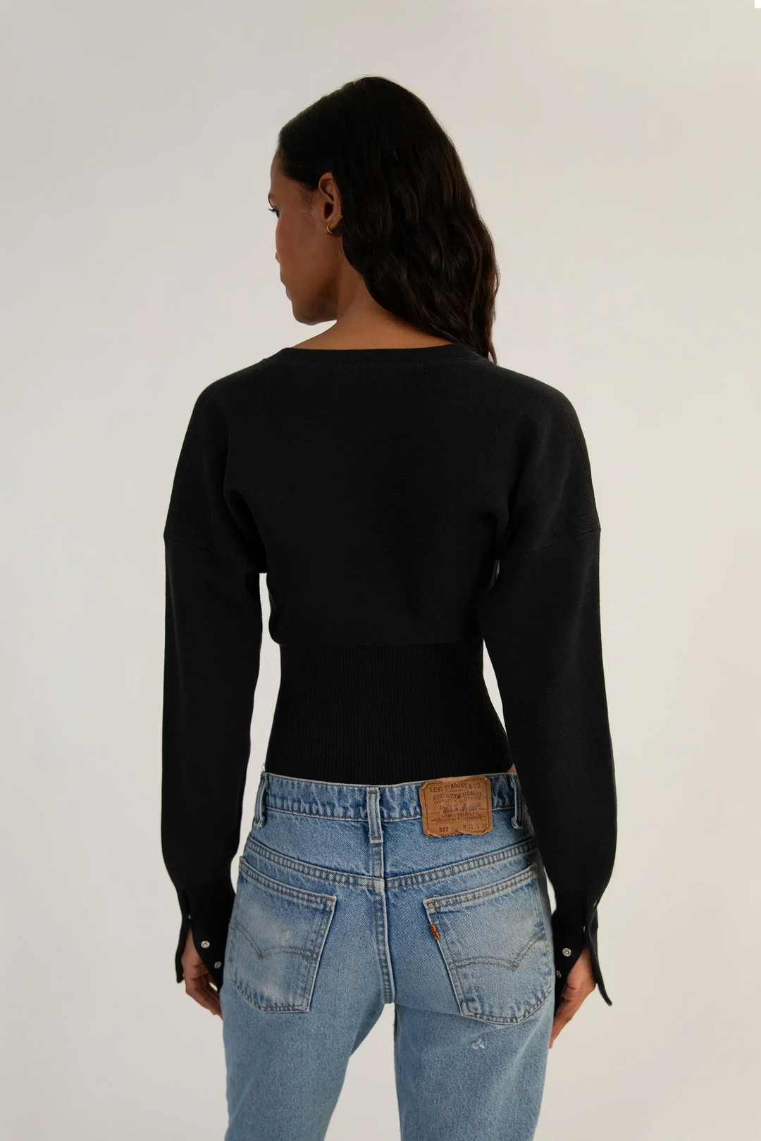 Women's Fitted Cropped Button-Up Cardigan