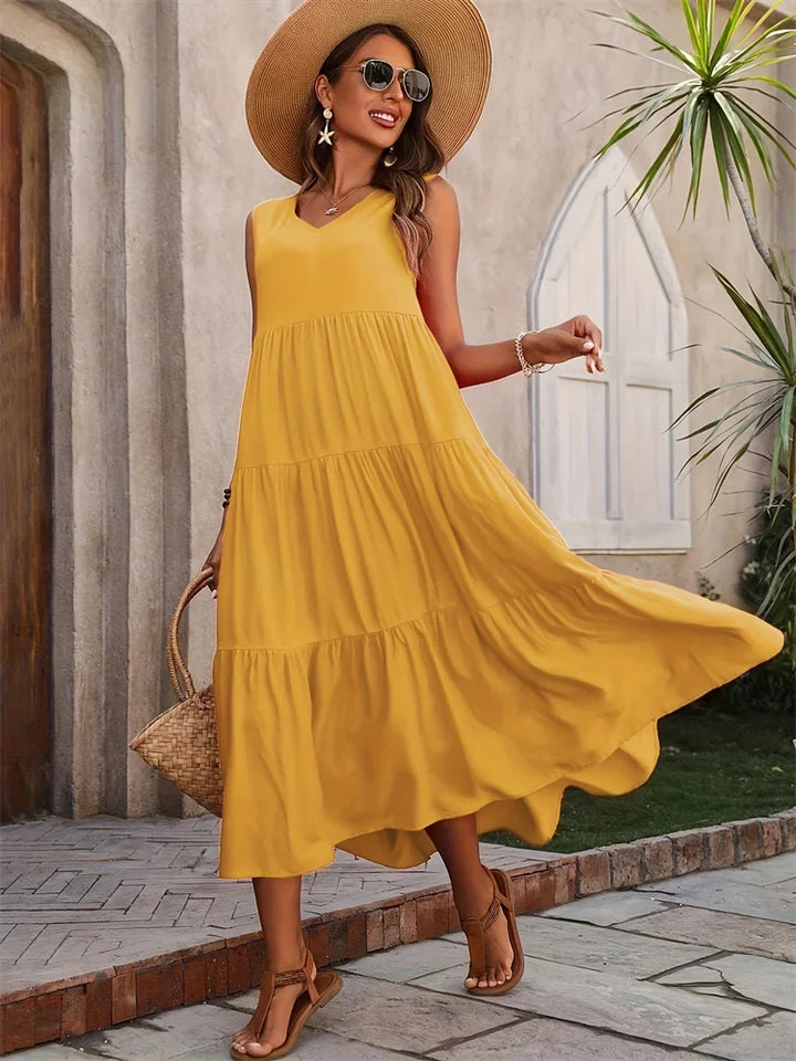 Women's Sleeveless Tiered Maxi Summer Dress