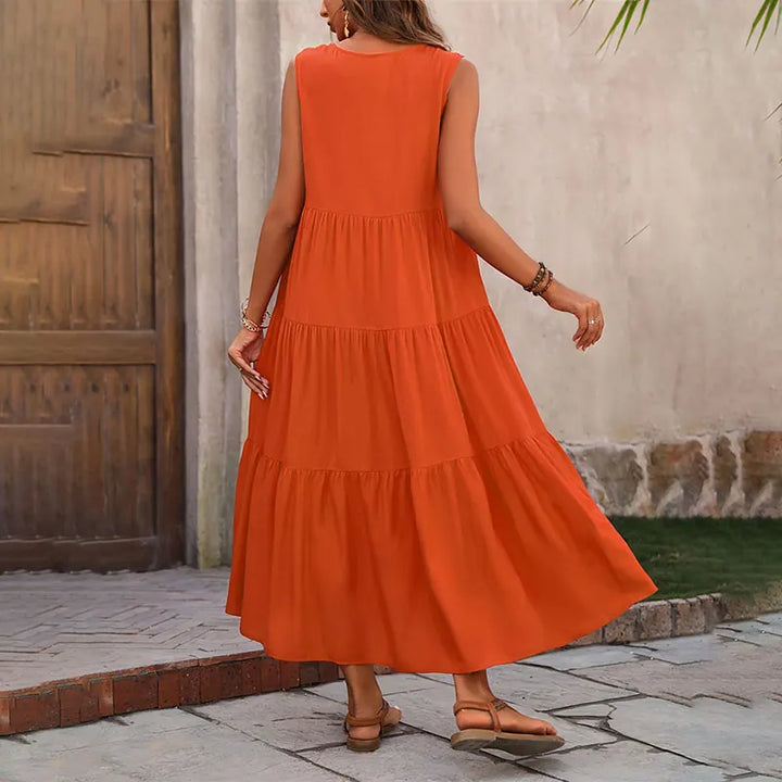 Women's Sleeveless Tiered Maxi Summer Dress