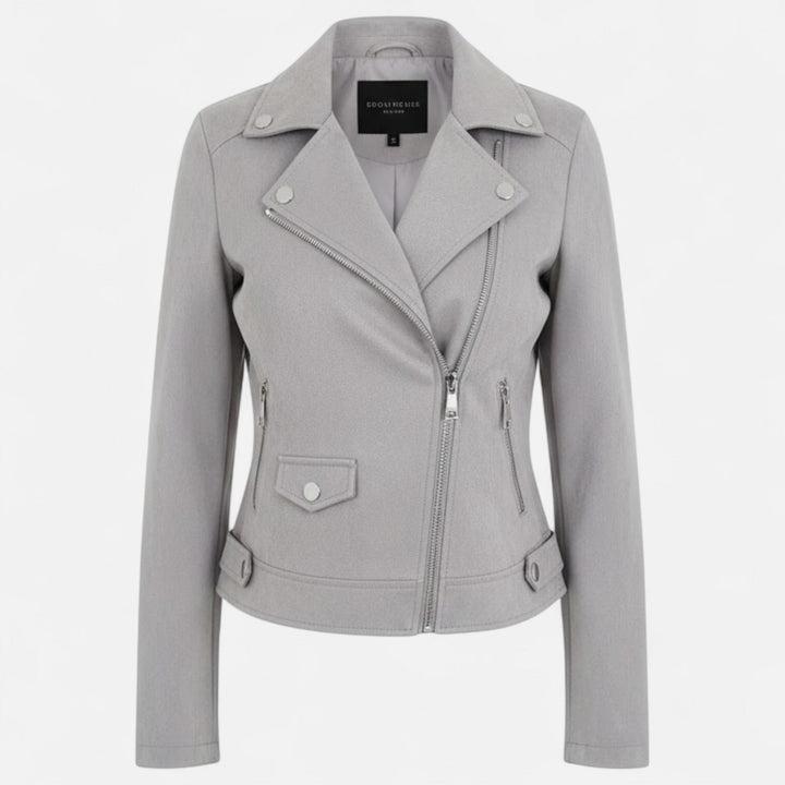 Women's Slim Lapel Zip Jacket with Pockets