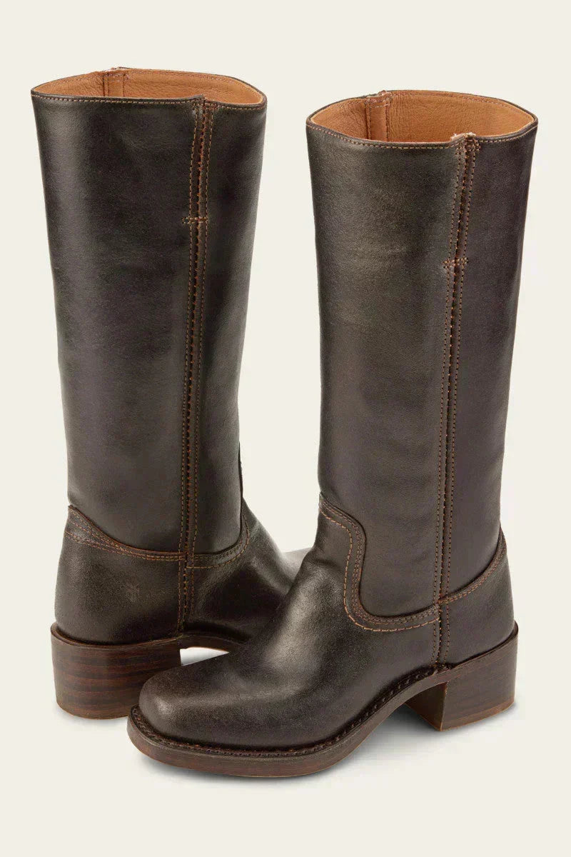 Women's Mid-Calf Block Heel Boots Stylish & Comfortable - Elena Harper