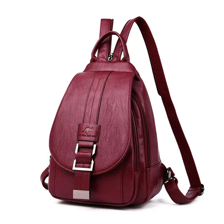 Women's Waterproof Leather Backpack - Elena Harper