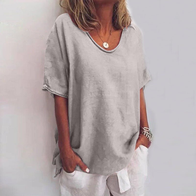 Women's Oversized Short Sleeve Blouse