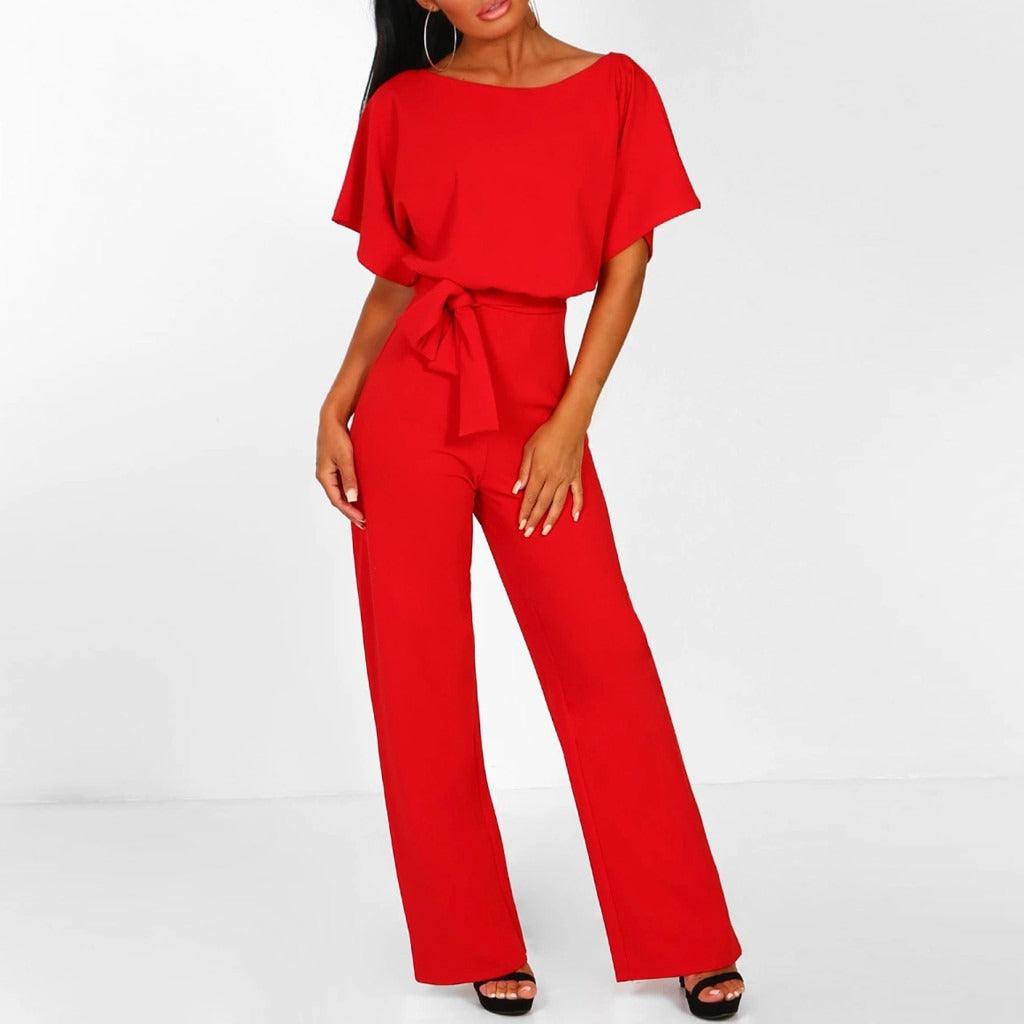 Women's Tie Waist Wide Leg Set