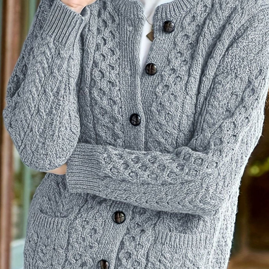 Aurélie - Elegant Twisted Cardigan with Pockets