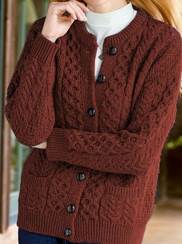 Aurélie - Elegant Twisted Cardigan with Pockets