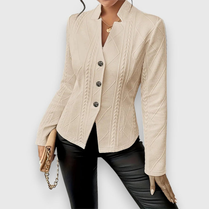 Women's Cable Knit Sweater with Turtleneck and Long Sleeves