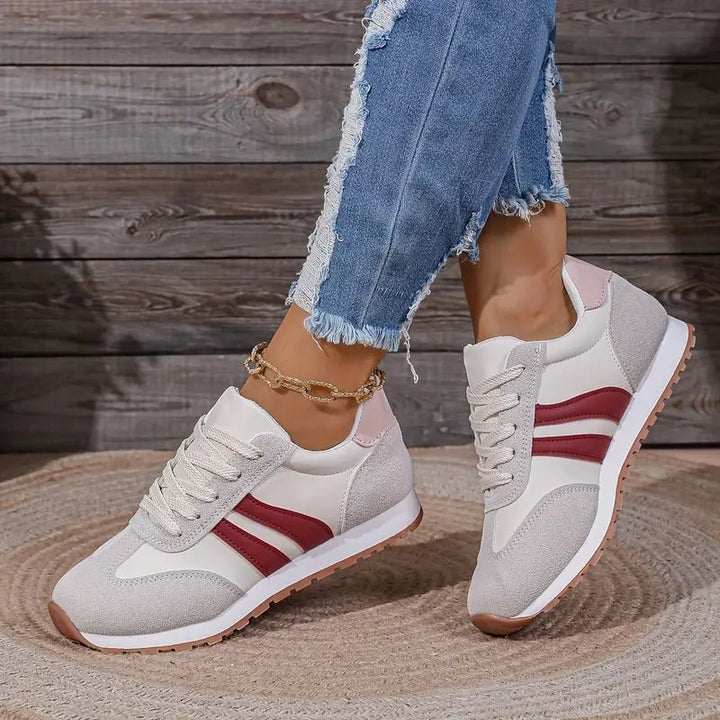 Ladies Cushioned Lace-Up Sneakers – Casual, Suitable for Daily Use