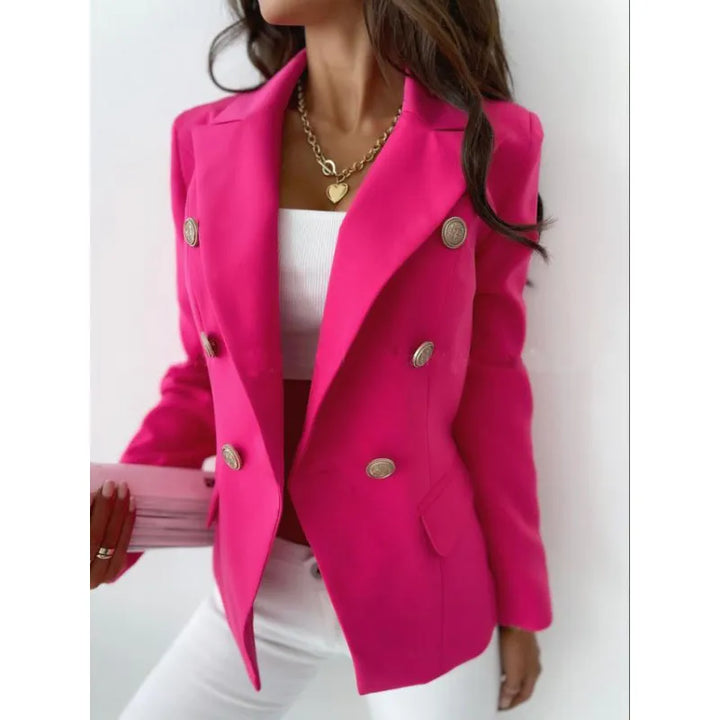 Women's Elegant Business Long Double-Breasted Blazer