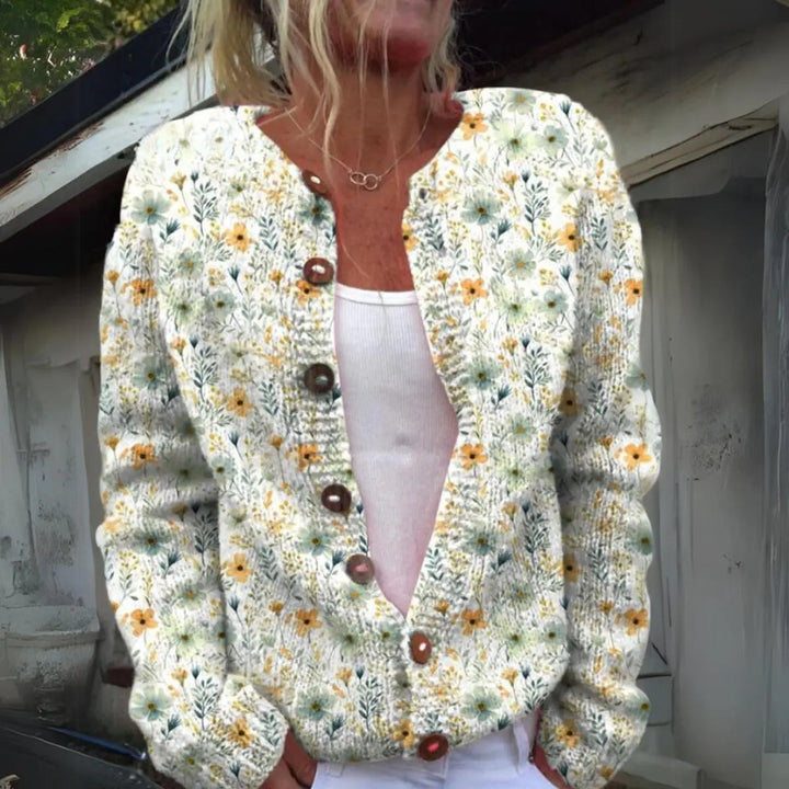Women's Floral Button-Up Cardigan Vest – Effortless Style