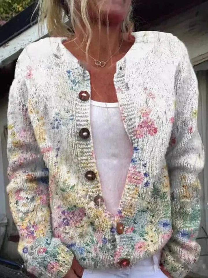 Women's Floral Button-Up Cardigan Vest – Effortless Style