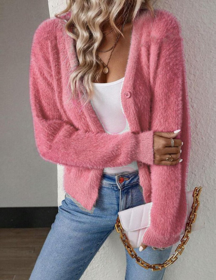 Sylvie - Elegant Buttoned V-Neck Cardigan