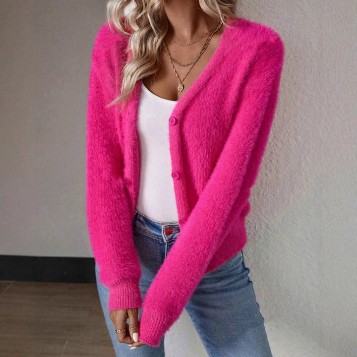 Sylvie - Elegant Button-Up V-Neck Cardigan