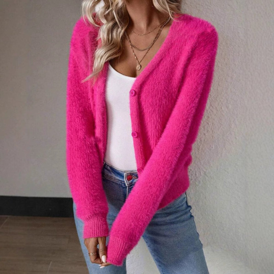 Sylvie - Elegant Buttoned V-Neck Cardigan