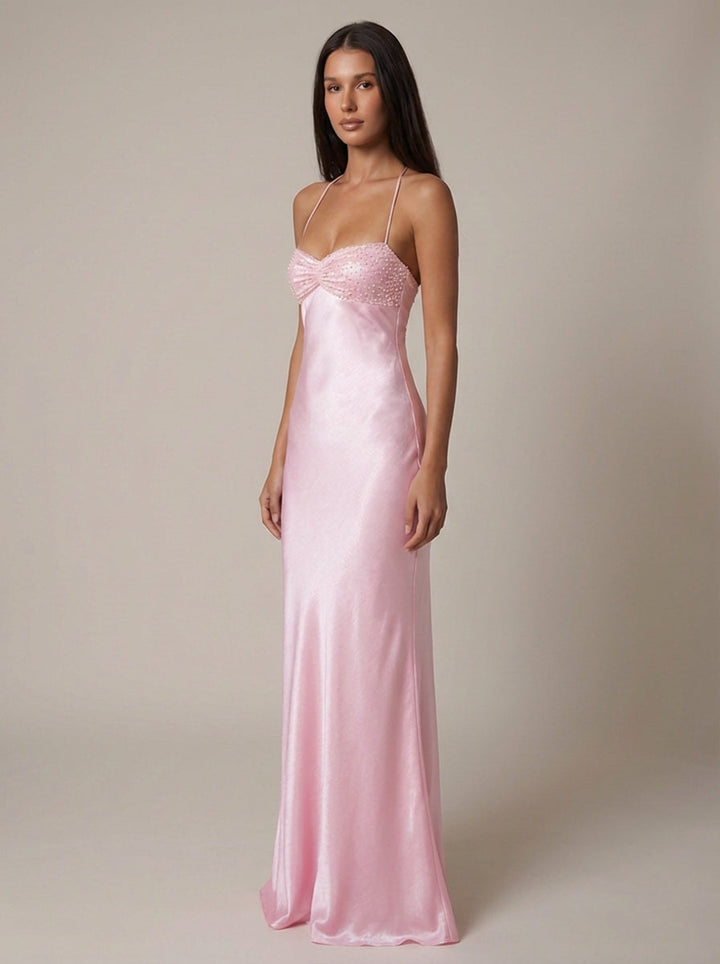 Women's Elegant Halter Neck Maxi Gown