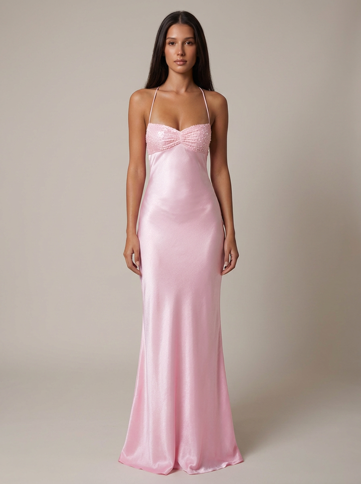 Women's Elegant Halter Neck Maxi Gown