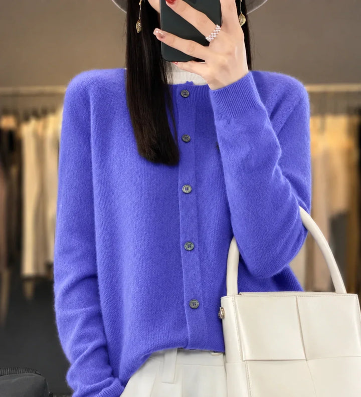 Women's Stylish Button-Front Knit Cardigan Sweater - Cozy & Versatile Layering