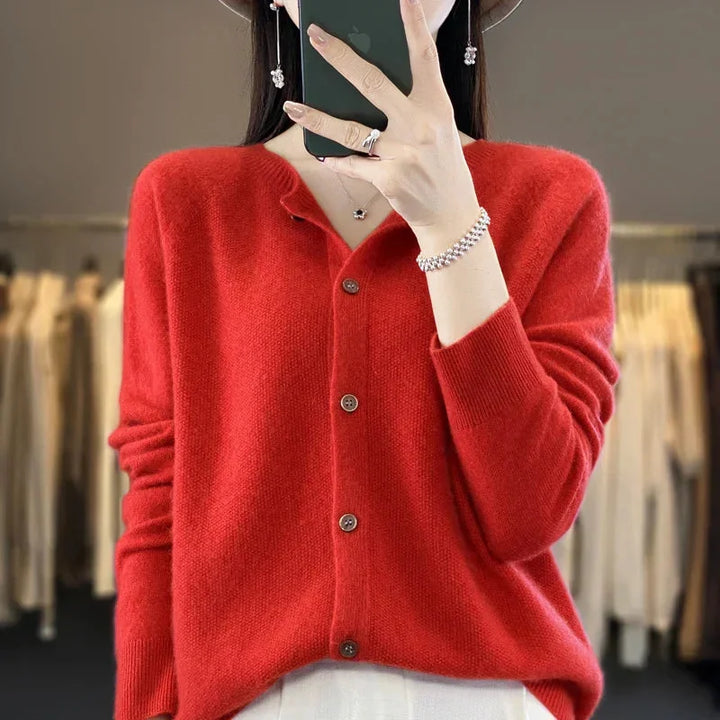 Women's Stylish Button-Front Knit Cardigan Sweater - Cozy & Versatile Layering
