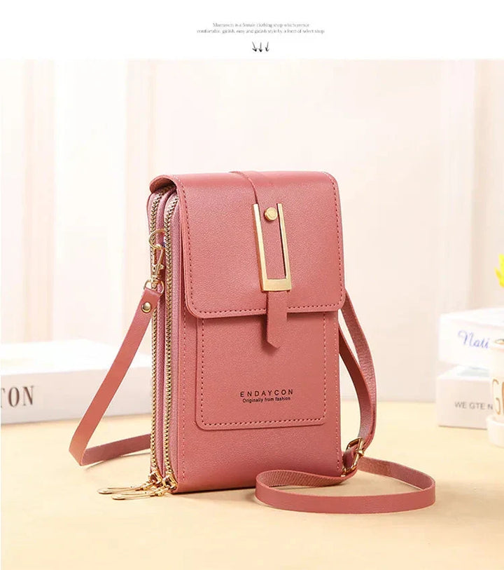 Leather Cell Phone Crossbody Bag