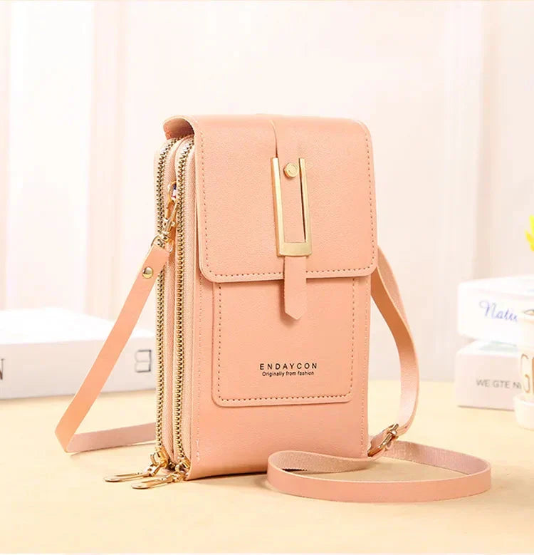 Leather Cell Phone Crossbody Bag