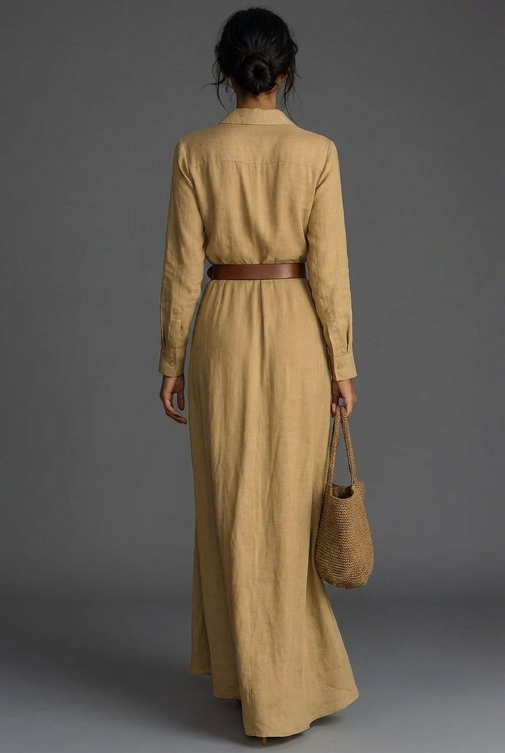 Aria | Women's Long Sleeve Wrap Maxi Dress with Belted Waist