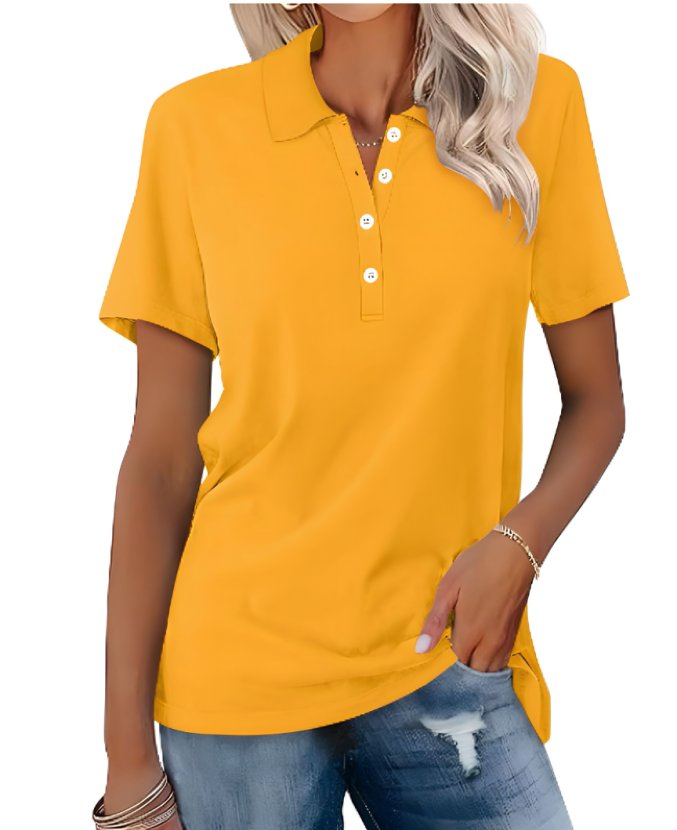 Josephine | Women's Polo Shirt Pique Cotton Relaxed Fit Short Sleeve