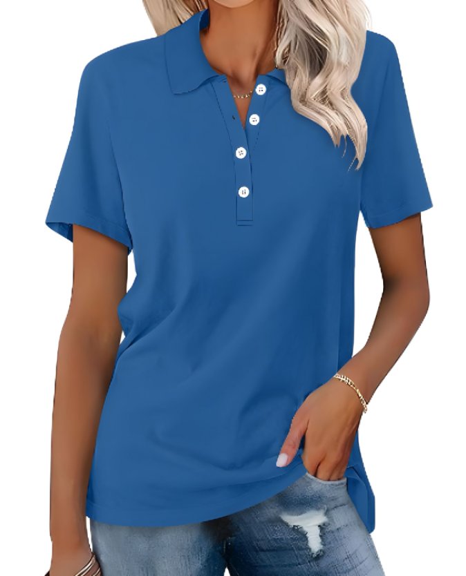 Josephine | Women's Polo Shirt Pique Cotton Relaxed Fit Short Sleeve