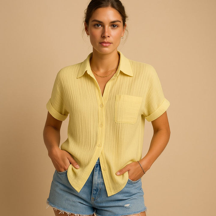 Lily | Women's Relaxed Cotton Gauze Short Sleeve Shirt