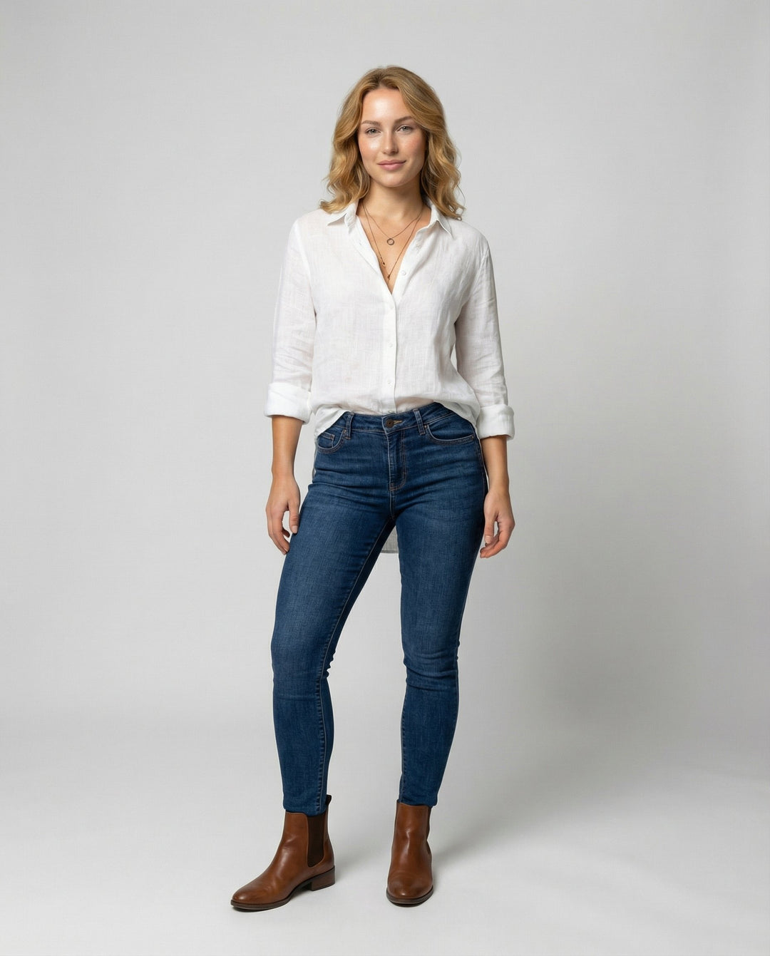 Olivia | Women's Relaxed-Fit Linen Three-Quarter Sleeve Shirt