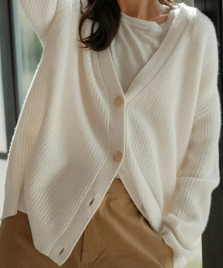 Émilie - Refined Cashmere V-Neck Cardigan