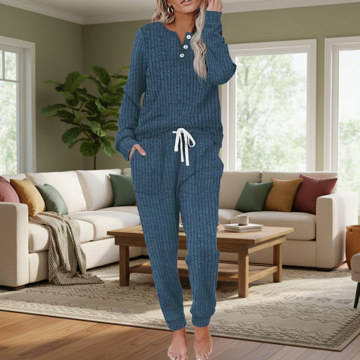 Women's Tailored Set – With Buttons, Suitable for Casual and Home Use