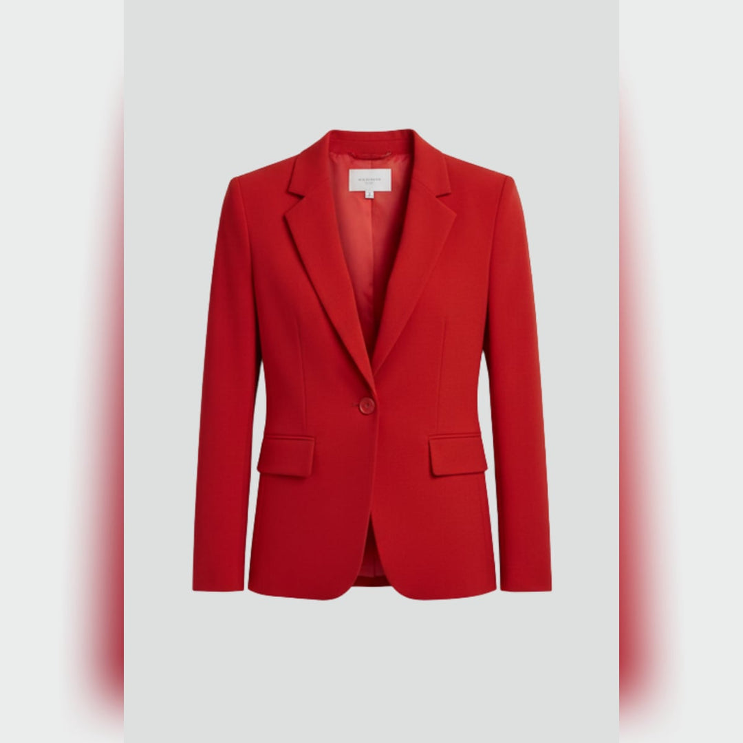 Ladies Blazer with Notch Lapels and Single Button, view 5 - Elena Harper