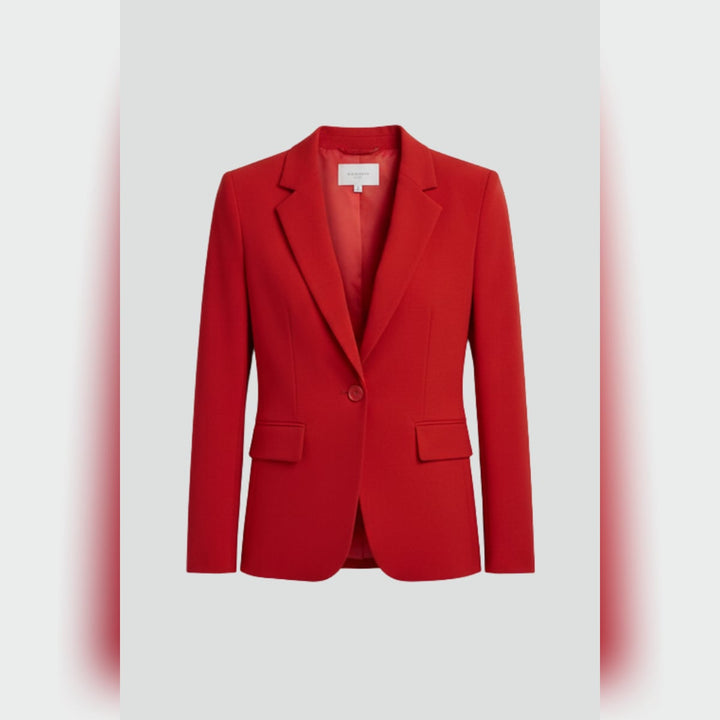 Ladies Blazer with Notch Lapels and Single Button, view 5 - Elena Harper