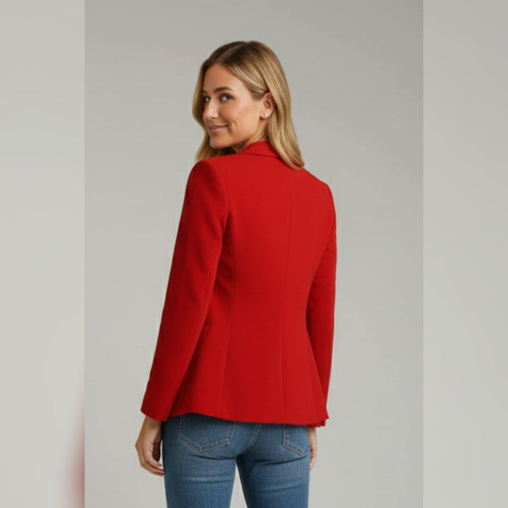 Ladies Blazer with Notch Lapels and Single Button, view 4 - Elena Harper