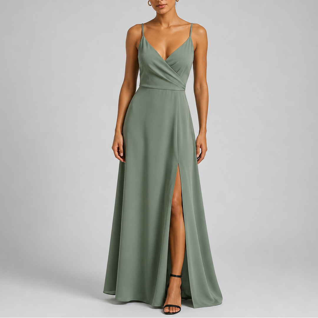Women's Elegant Maxi Dress - Flowing Evening Gown