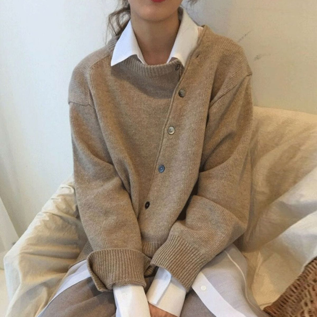 Wool Sweater with Button Details, view 4 - Elena Harper