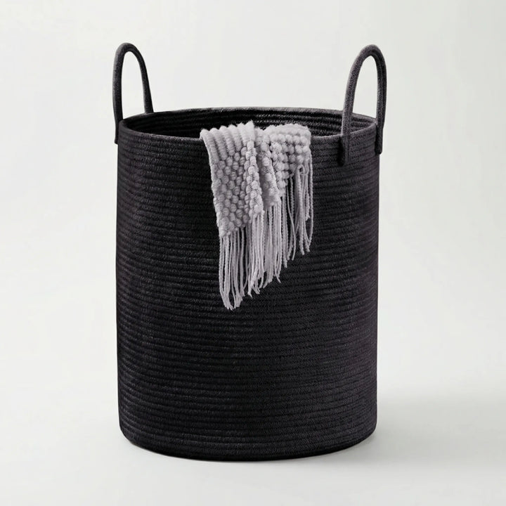Woven Storage Basket with Carrying Handles, view 2 - Elena Harper