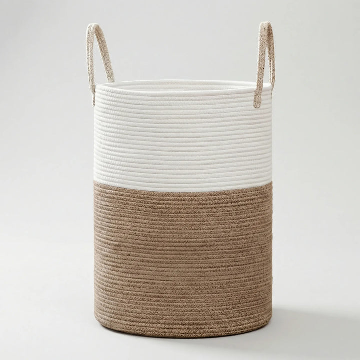 Woven Storage Basket with Carrying Handles, view 4 - Elena Harper