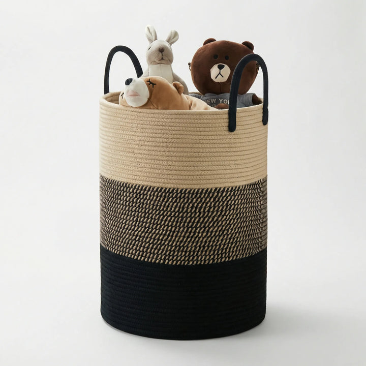 Woven Storage Basket with Carrying Handles, view 8 - Elena Harper