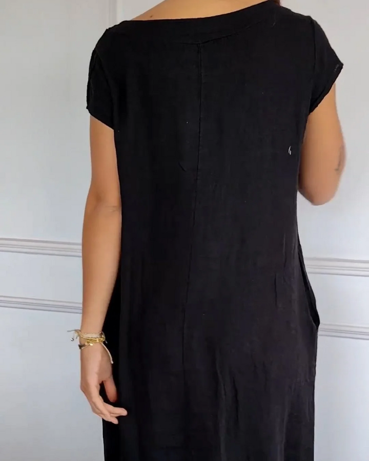 Brenna | Women's Dress with Pockets and Short Sleeves