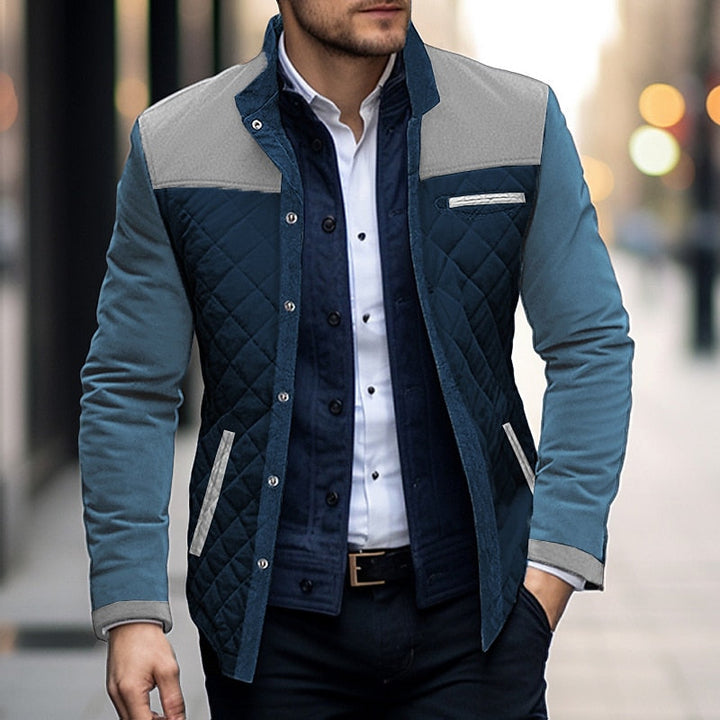Fletcher Color Block Quilted Jacket, view 2 - Elena Harper