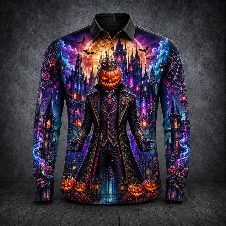 Thatcher Halloween Gothic Print Long-Sleeve Shirt - Elena Harper