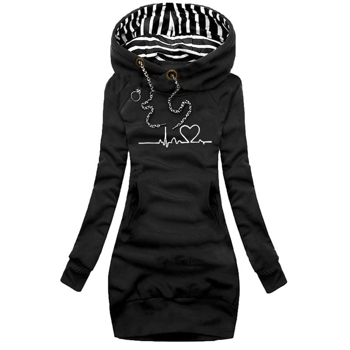 Soft Hoodie Dress with Pockets for Women