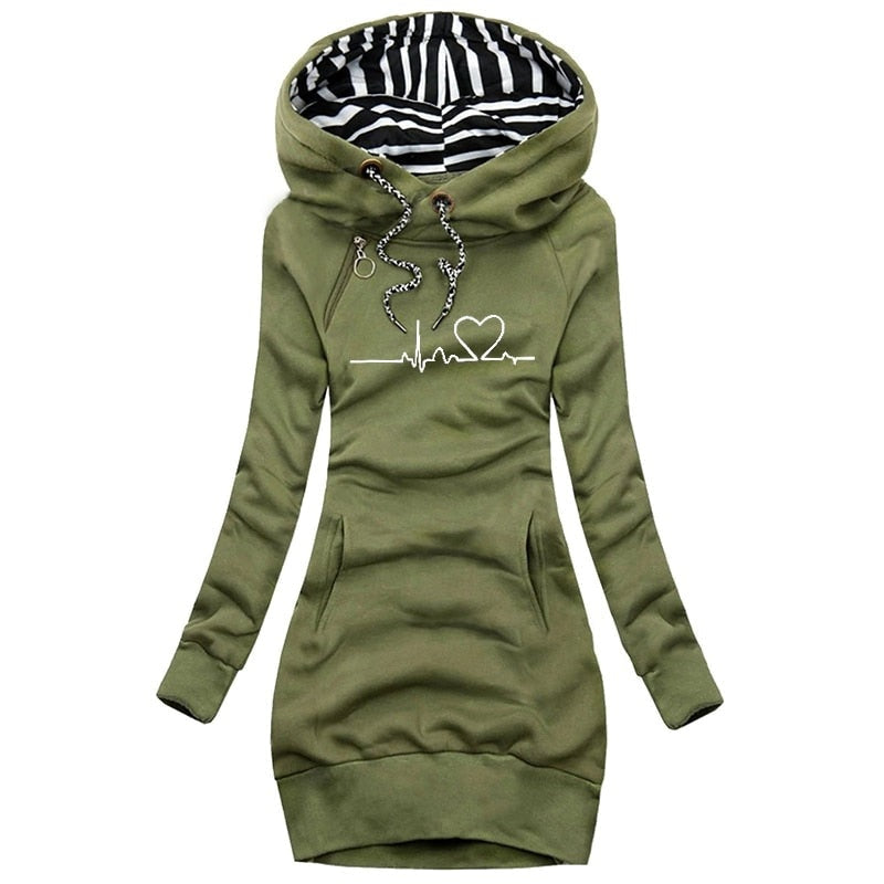 Soft Hoodie Dress with Pockets for Women