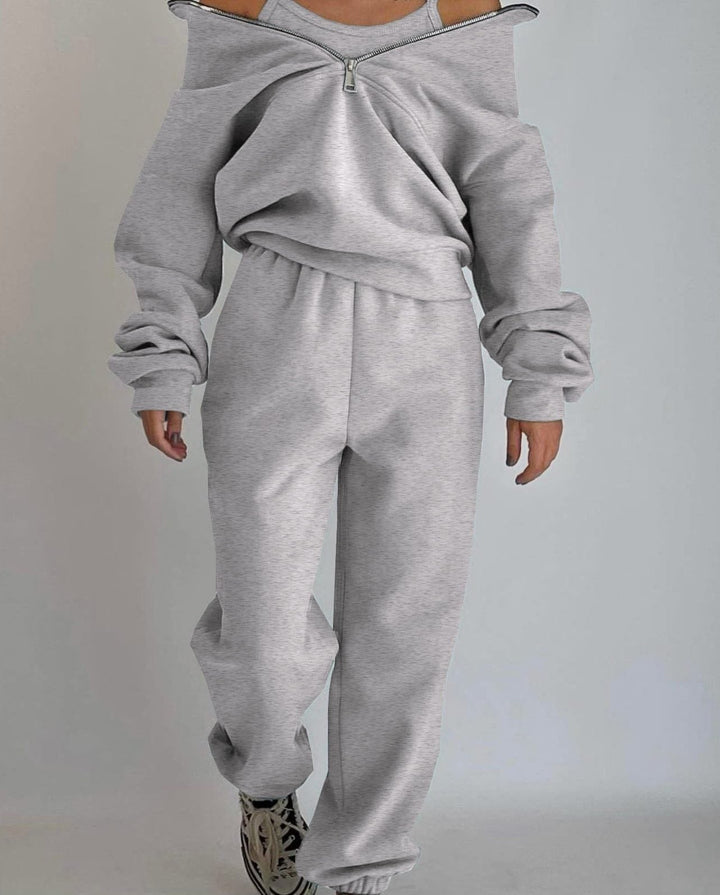 Jogging Suit with Zipper for Women