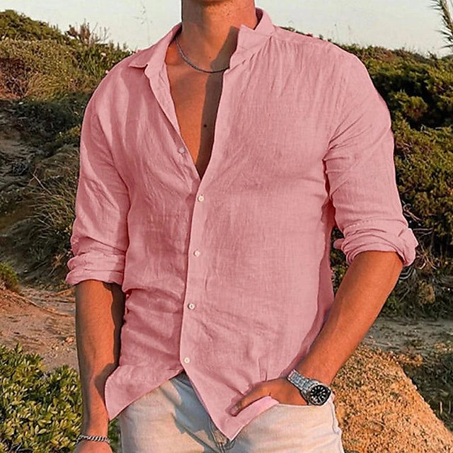 Men's Slim Fit Shirt Casual for Summer Use, With Buttons and Short Sleeves, view 3 - Elena Harper